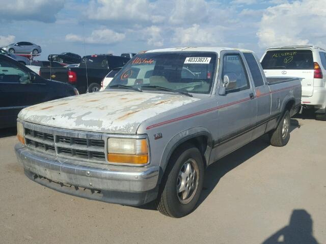 1B7GL23Y7SS369416 - 1995 DODGE DAKOTA GRAY photo 2