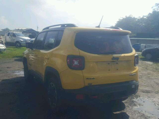 ZACCJBCT3GPD14824 - 2016 JEEP RENEGADE T YELLOW photo 3