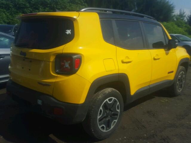 ZACCJBCT3GPD14824 - 2016 JEEP RENEGADE T YELLOW photo 4