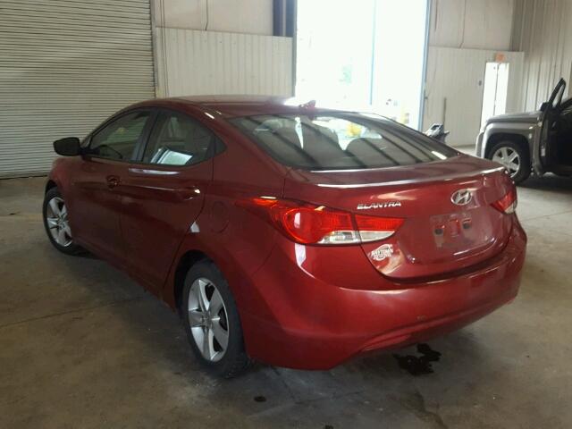 5NPDH4AE5DH434466 - 2013 HYUNDAI ELANTRA GL MAROON photo 3