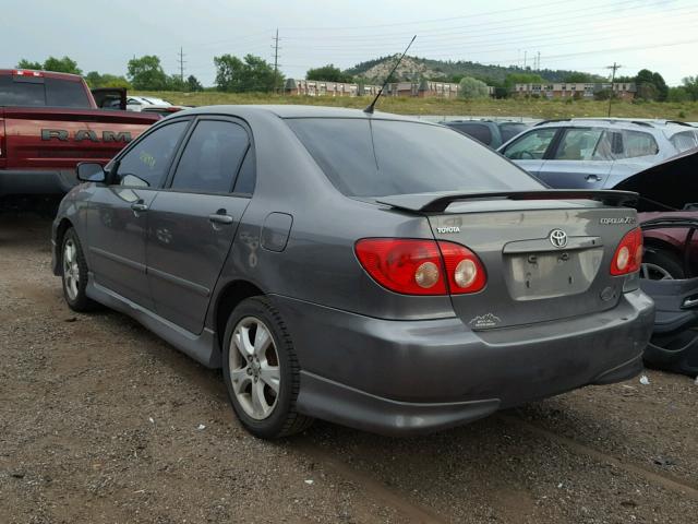 2T1BY32E65C376470 - 2005 TOYOTA COROLLA XR GRAY photo 3