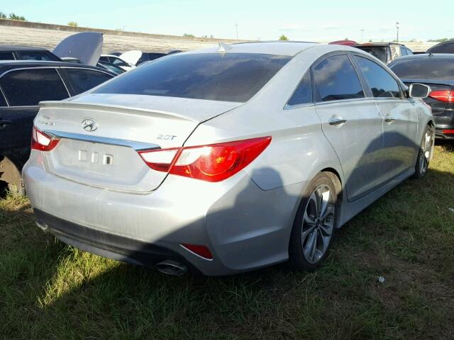 5NPEC4AB5EH843657 - 2014 HYUNDAI SONATA SE SILVER photo 4