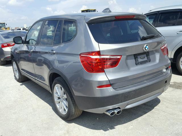 5UXWX9C55E0D39802 - 2014 BMW X3 XDRIVE2 GRAY photo 3
