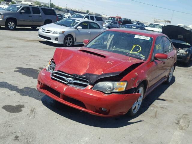 4S3BL676656217215 - 2005 SUBARU LEGACY GT RED photo 2