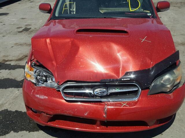 4S3BL676656217215 - 2005 SUBARU LEGACY GT RED photo 7