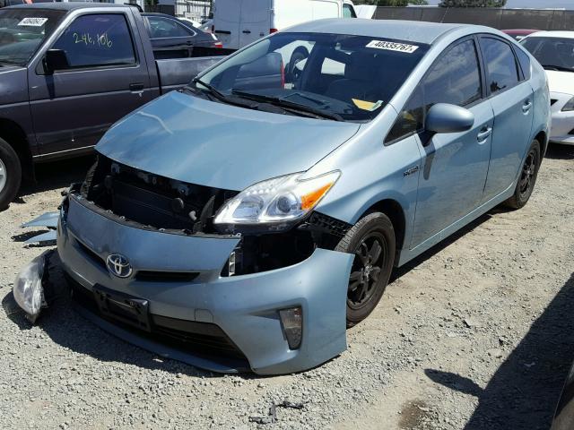 JTDKN3DU6D5626010 - 2013 TOYOTA PRIUS TEAL photo 2