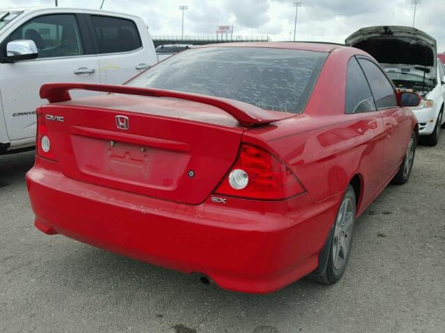 1HGEM22974L054807 - 2004 HONDA CIVIC EX RED photo 4