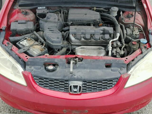1HGEM22974L054807 - 2004 HONDA CIVIC EX წითელი ფოტო 7