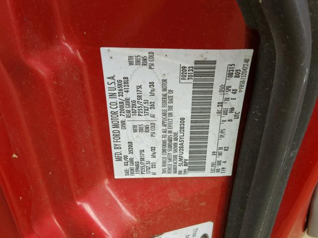 5LMFU28A5YLJ28308 - 2000 LINCOLN NAVIGATOR RED photo 10