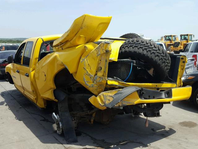 3D7KS28C35G749297 - 2005 DODGE RAM 2500 S YELLOW photo 3
