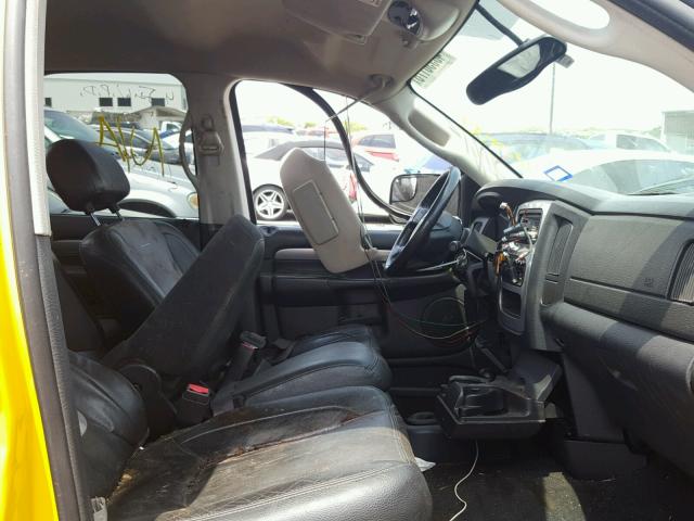 3D7KS28C35G749297 - 2005 DODGE RAM 2500 S YELLOW photo 5