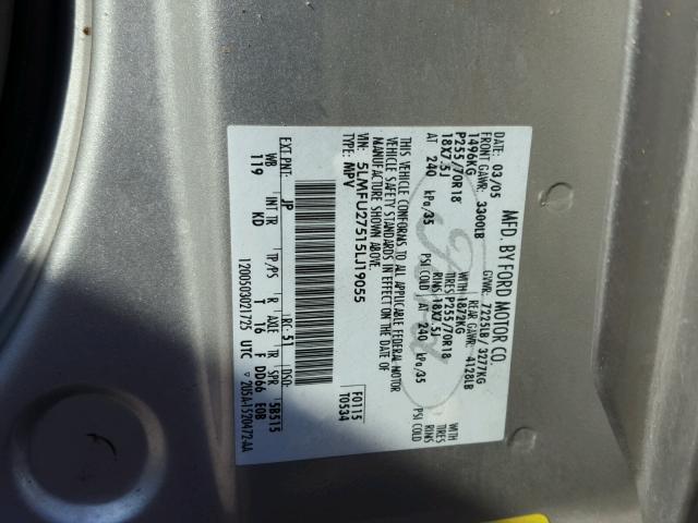 5LMFU27515LJ19055 - 2005 LINCOLN NAVIGATOR 银色 照片 10