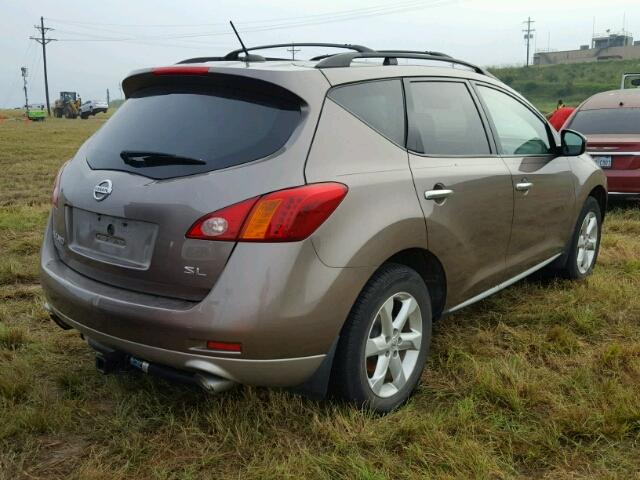 JN8AZ18U79W021014 - 2009 NISSAN MURANO BROWN photo 4