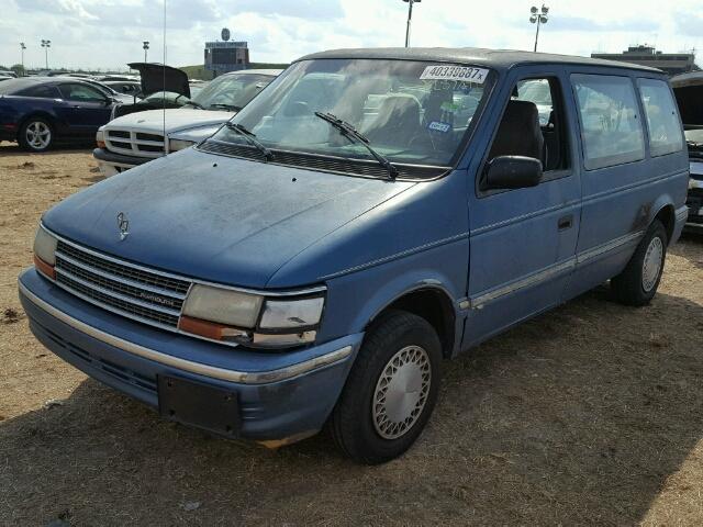 2P4GH4534PR363947 - 1993 PLYMOUTH VOYAGER BLUE photo 2