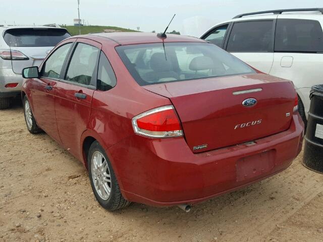 1FAHP3FN7BW202164 - 2011 FORD FOCUS RED photo 3