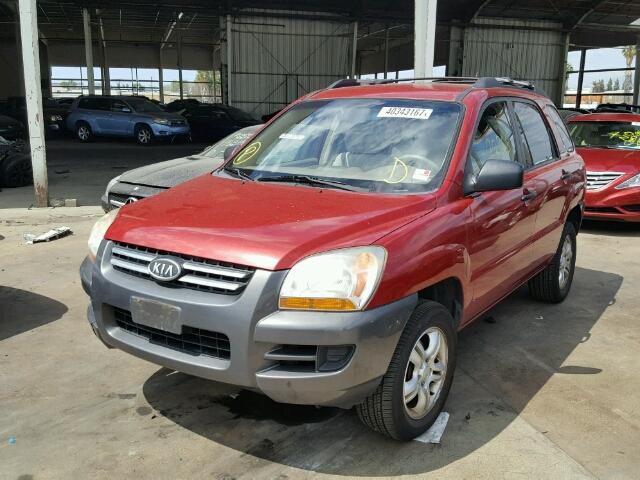 KNDJF723477425659 - 2007 KIA SPORTAGE E RED photo 2