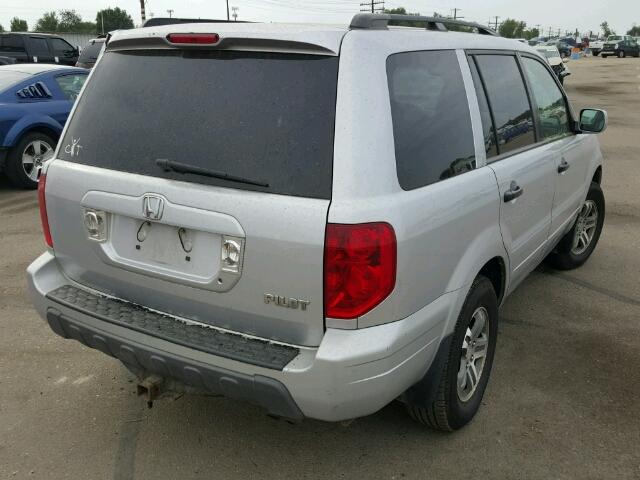 2HKYF18564H581830 - 2004 HONDA PILOT EXL SILVER photo 4