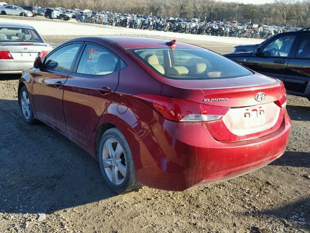 KMHDH4AE3BU109832 - 2011 HYUNDAI ELANTRA GL MAROON photo 3