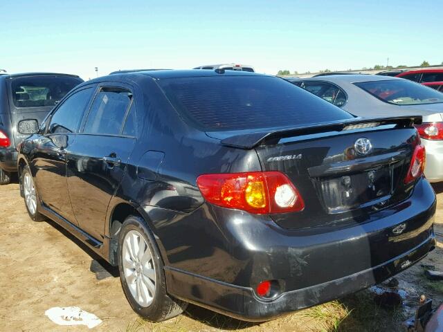 2T1BU4EE0AC504385 - 2010 TOYOTA COROLLA BA BLACK photo 3