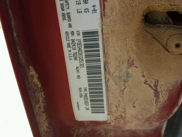 1P3ES46C81D251321 - 2001 PLYMOUTH NEON BASE 橙色 照片 10