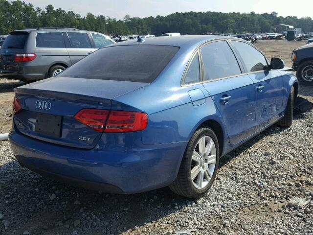 WAUJF78K29N061655 - 2009 AUDI A4 BLUE photo 4