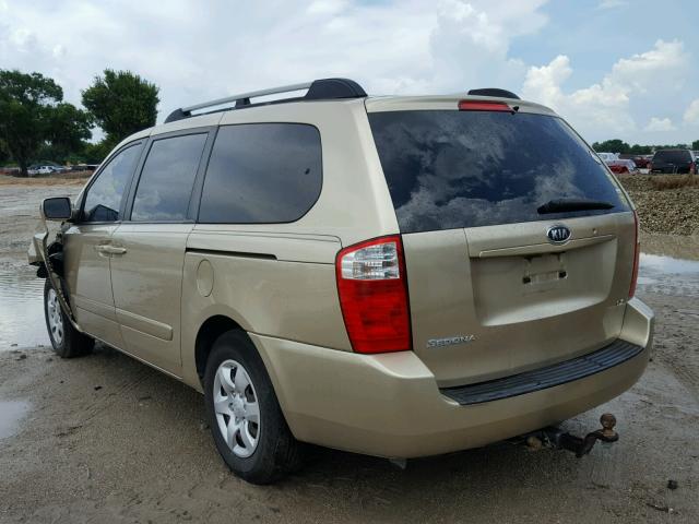 KNDMB233X86237262 - 2008 KIA SEDONA EX GOLD photo 3