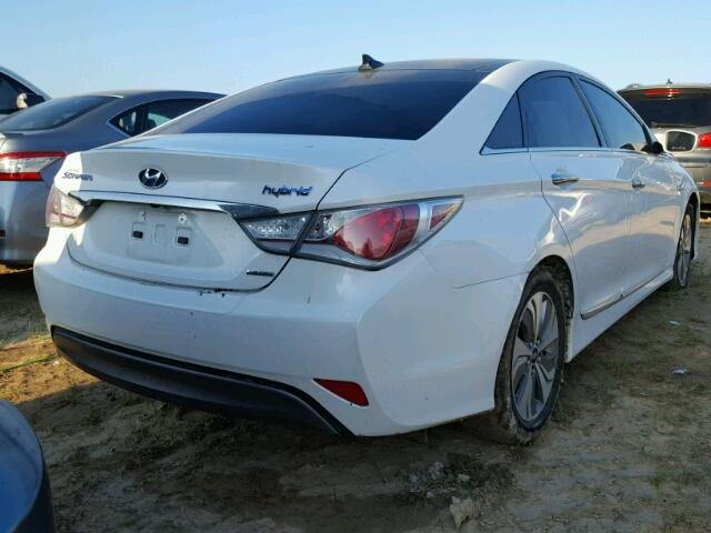 KMHEC4A46FA132037 - 2015 HYUNDAI SONATA HYB WHITE photo 4