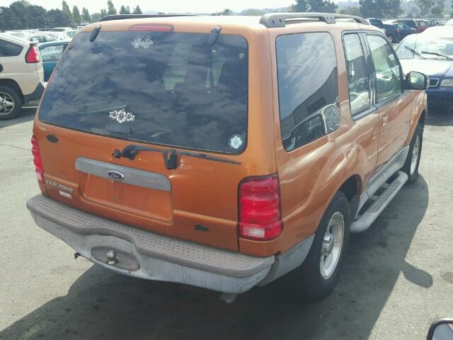 1FMCU70E41UA10946 - 2001 FORD EXPLORER S ORANGE photo 4