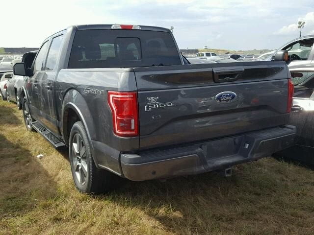 1FTEW1CG2FKD25684 - 2015 FORD F150 SUPER GRAY photo 3