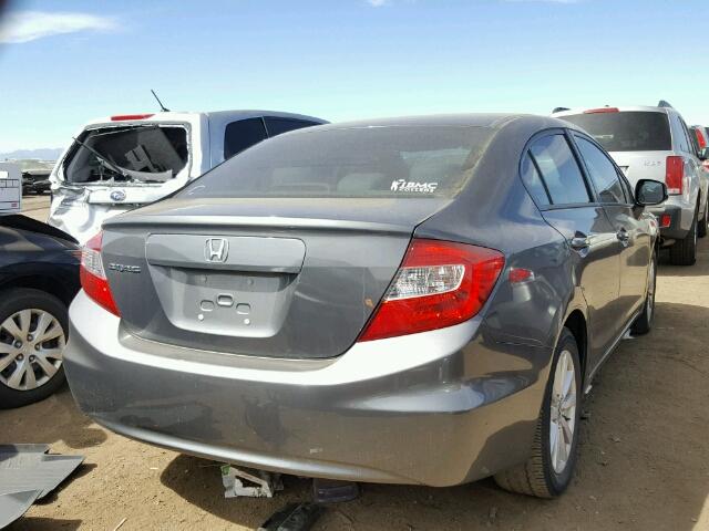 2HGFB2F93CH588712 - 2012 HONDA CIVIC EXL GRAY photo 4