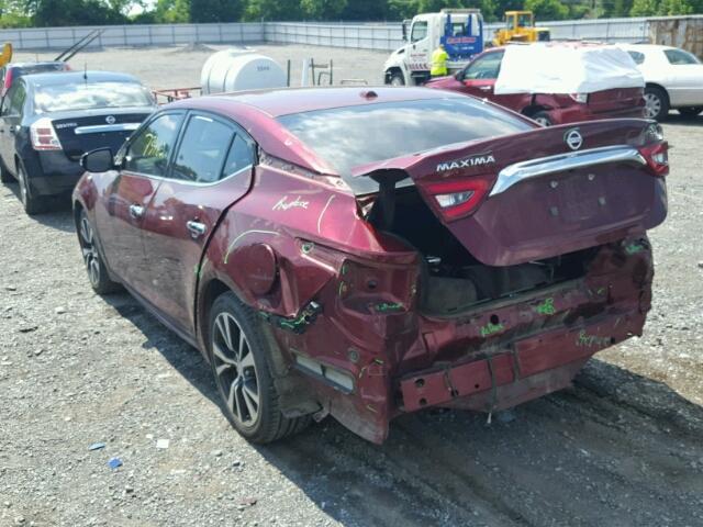 1N4AA6APXGC380530 - 2016 NISSAN MAXIMA 3.5 RED photo 3