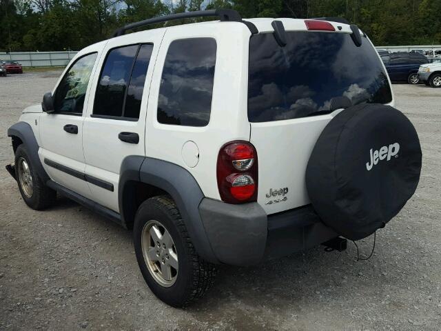 1J4GL48K57W539217 - 2007 JEEP LIBERTY SP WHITE photo 3