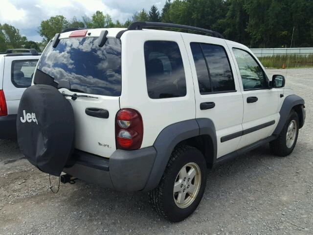 1J4GL48K57W539217 - 2007 JEEP LIBERTY SP WHITE photo 4