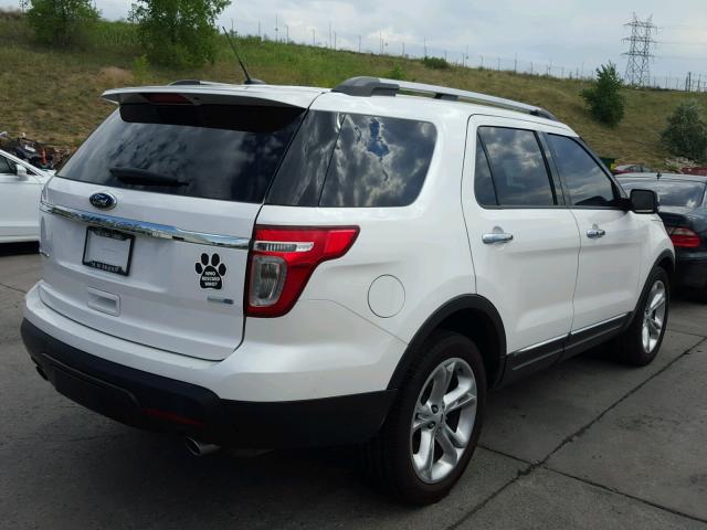 1FM5K8F84EGC12549 - 2014 FORD EXPLORER L WHITE photo 4