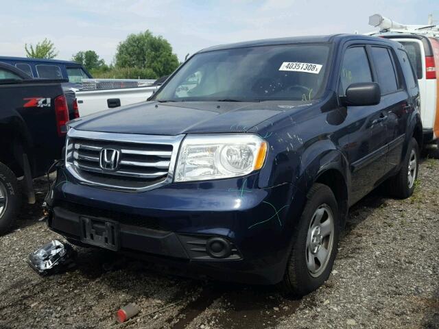 5FNYF4H29DB033570 - 2013 HONDA PILOT LX BLUE photo 2