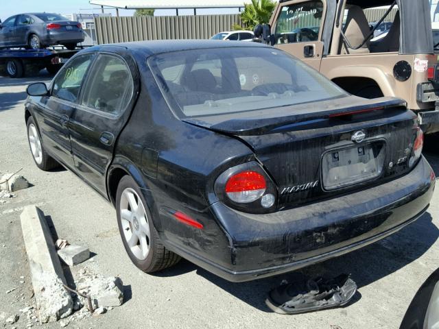 JN1CA31A81T318695 - 2001 NISSAN MAXIMA GXE BLACK photo 3