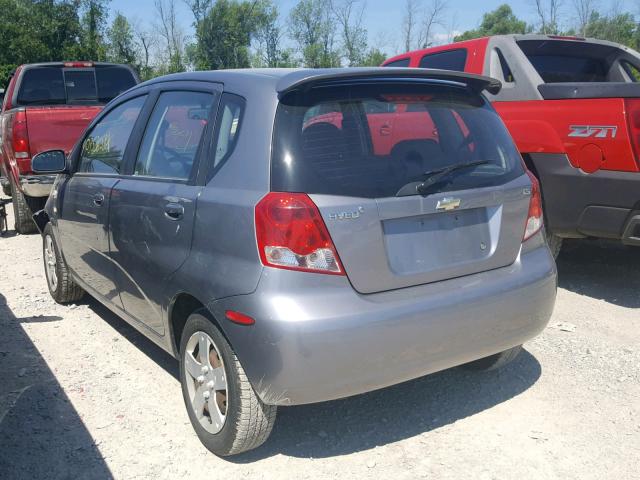 KL1TD66648B259503 - 2008 CHEVROLET AVEO BASE Gris photo 3