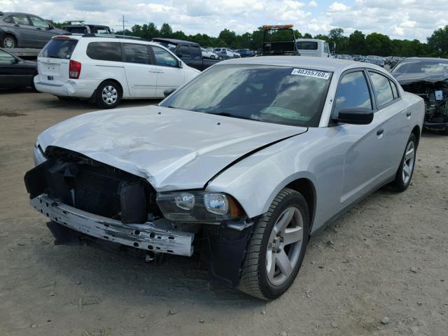 2C3CDXAT0EH190702 - 2014 DODGE CHARGER PO SILVER photo 2