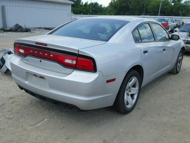 2C3CDXAT0EH190702 - 2014 DODGE CHARGER PO SILVER photo 4