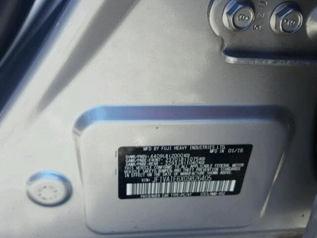 JF1VA1E6XG9826405 - 2016 SUBARU WRX PREMIU GRAY photo 10