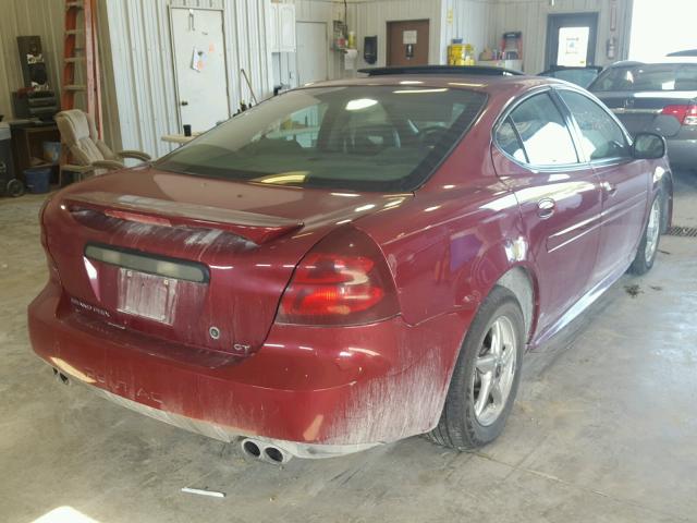 2G2WS522541142858 - 2004 PONTIAC GRAND PRIX Темно-червоний фото 4