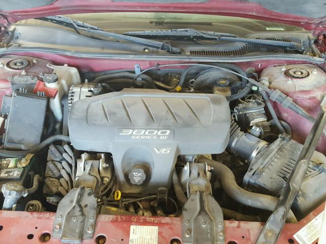 2G2WS522541142858 - 2004 PONTIAC GRAND PRIX Темно-червоний фото 7