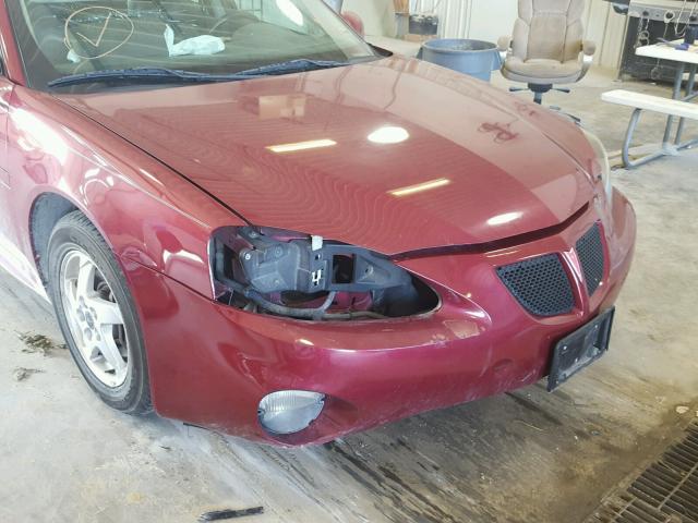2G2WS522541142858 - 2004 PONTIAC GRAND PRIX Темно-червоний фото 9