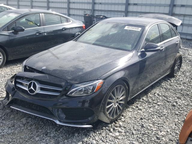 55SWF4JB9FU088409 - 2015 MERCEDES-BENZ C 300 BLACK photo 2