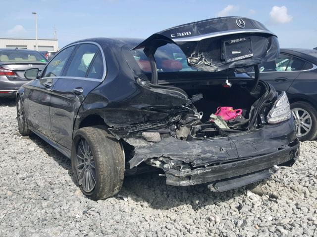 55SWF4JB9FU088409 - 2015 MERCEDES-BENZ C 300 BLACK photo 3