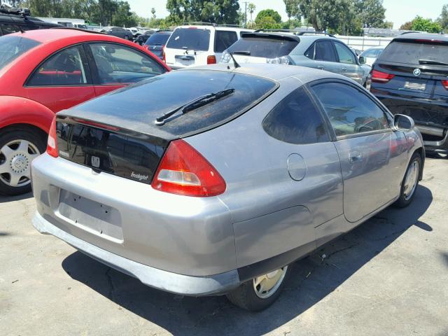 JHMZE14701T003176 - 2001 HONDA INSIGHT SILVER photo 4