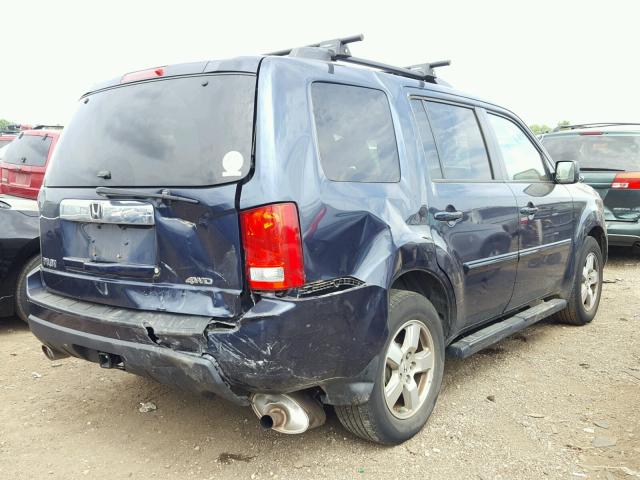 5FNYF4H71BB099362 - 2011 HONDA PILOT EXLN BLUE photo 4