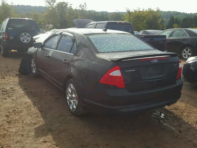 3FAHP0HA6BR106246 - 2011 FORD FUSION SE BLACK photo 3