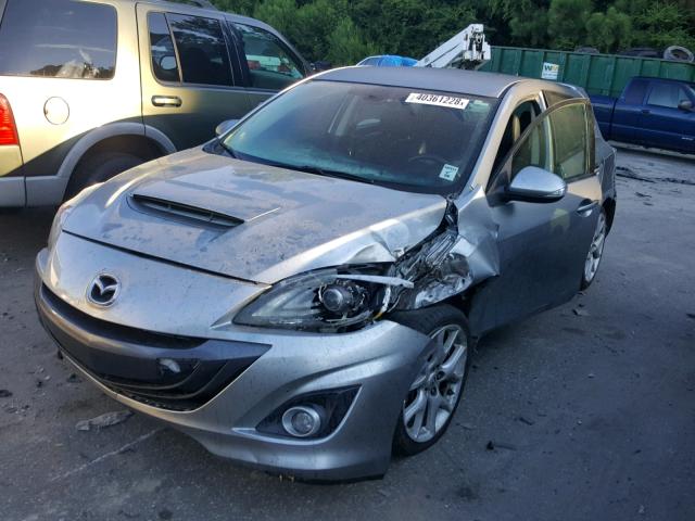 JM1BL1K33B1401973 - 2011 MAZDA SPEED 3 GRAY photo 2