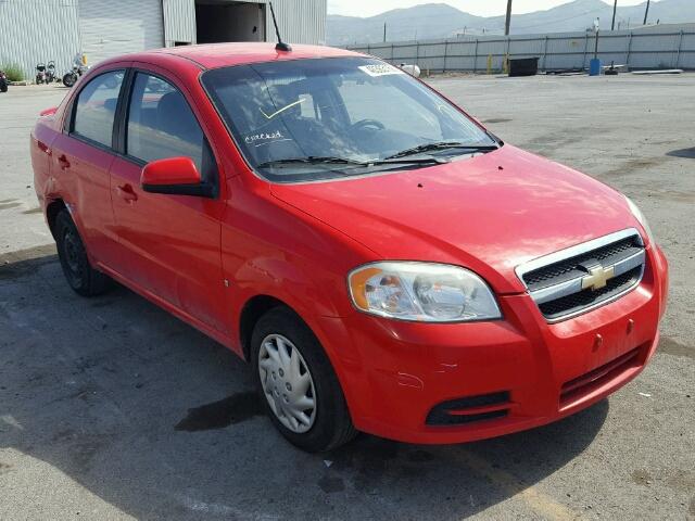 KL1TD56E99B341844 - 2009 CHEVROLET AVEO LS RED photo 1